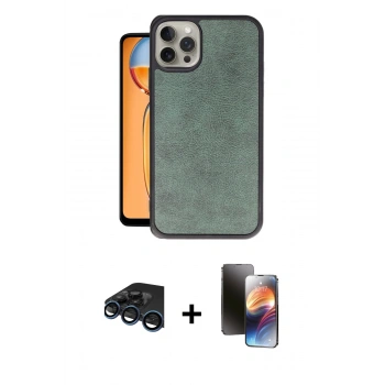 MARSİLYAN™- iPhone 15 Pro Max Kılıf Kıvılcım Işık Serisi - Siyah 3D Antistatik Mat Seramik Nano Ekran Koruyucu + Raze Metal Kamera Lens - LT