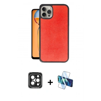 MARSİLYAN™- iPhone 15 Pro Max Kılıf Kıvılcım Işık Serisi - Siyah 3D Antistatik Seramik Nano Ekran Koruyucu + PVD Metal Kamera Lens - SH