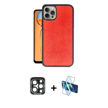 MARSİLYAN™- iPhone 15 Pro Max Kılıf Kıvılcım Işık Serisi - Siyah 3D Antistatik Seramik Nano Ekran Koruyucu + PVD Metal Kamera Lens - LT