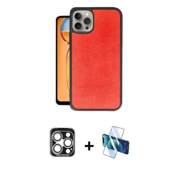 MARSİLYAN™- iPhone 15 Pro Max Kılıf Kıvılcım Işık Serisi - Siyah 3D Antistatik Seramik Nano Ekran Koruyucu + PVD Metal Kamera Lens - GS