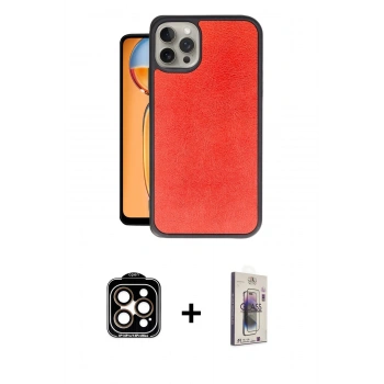 MARSİLYAN™- iPhone 15 Pro Max Kılıf Kıvılcım Işık Serisi - Siyah Bilvis 3D Cam Ekran Koruyucu + PVD Metal Kamera Lens - TU