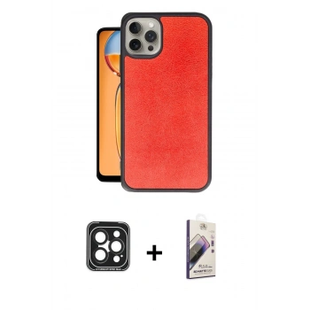MARSİLYAN™- iPhone 15 Pro Max Kılıf Kıvılcım Işık Serisi - Siyah Bilvis 3D Mat Cam Ekran Koruyucu + PVD Metal Kamera Lens - SH