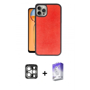 MARSİLYAN™- iPhone 15 Pro Max Kılıf Kıvılcım Işık Serisi - Siyah Bilvis 5in1 3D Magic Cam Ekran Koruyucu + PVD Metal Kamera Lens - GS