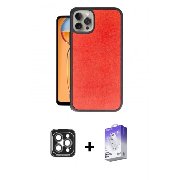 MARSİLYAN™- iPhone 15 Pro Max Kılıf Kıvılcım Işık Serisi - Siyah Bilvis 5in1 3D Magic Cam Ekran Koruyucu + PVD Metal Kamera Lens - GI
