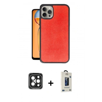 MARSİLYAN™- iPhone 15 Pro Max Kılıf Kıvılcım Işık Serisi - Siyah Bilvis Hayalet Cam Ekran Koruyucu + PVD Metal Kamera Lens - SH