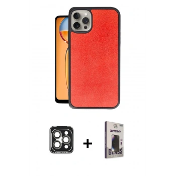 MARSİLYAN™- iPhone 15 Pro Max Kılıf Kıvılcım Işık Serisi - Siyah Bilvis Hayalet Cam Ekran Koruyucu + PVD Metal Kamera Lens - GI