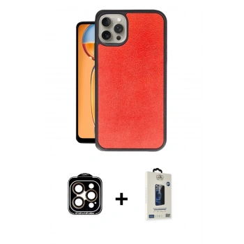 MARSİLYAN™- iPhone 15 Pro Max Kılıf Kıvılcım Işık Serisi - Siyah Bilvis Hayalet Cam Ekran Koruyucu + PVD Metal Kamera Lens - TU