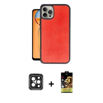 MARSİLYAN™- iPhone 15 Pro Max Kılıf Kıvılcım Işık Serisi - Siyah Buffer Cam Ekran Koruyucu + PVD Metal Kamera Lens - SH
