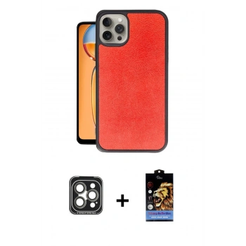 MARSİLYAN™- iPhone 15 Pro Max Kılıf Kıvılcım Işık Serisi - Siyah Buffer Hayalet Cam Ekran Koruyucu + PVD Metal Kamera Lens - GI