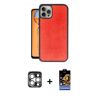 MARSİLYAN™- iPhone 15 Pro Max Kılıf Kıvılcım Işık Serisi - Siyah Buffer Hayalet Cam Ekran Koruyucu + PVD Metal Kamera Lens - GS