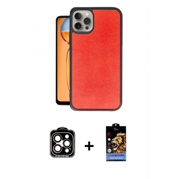 MARSİLYAN™- iPhone 15 Pro Max Kılıf Kıvılcım Işık Serisi - Siyah Buffer Hayalet Cam Ekran Koruyucu + PVD Metal Kamera Lens - TU