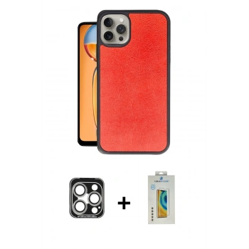 MARSİLYAN™- iPhone 15 Pro Max Kılıf Kıvılcım Işık Serisi - Siyah Polymer Nano Ekran Koruyucu + PVD Metal Kamera Lens - GS