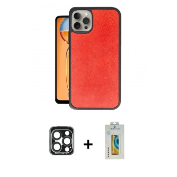 MARSİLYAN™- iPhone 15 Pro Max Kılıf Kıvılcım Işık Serisi - Siyah Polymer Nano Ekran Koruyucu + PVD Metal Kamera Lens - LT