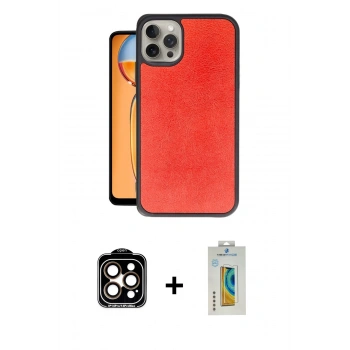 MARSİLYAN™- iPhone 15 Pro Max Kılıf Kıvılcım Işık Serisi - Siyah Polymer Nano Ekran Koruyucu + PVD Metal Kamera Lens - TU