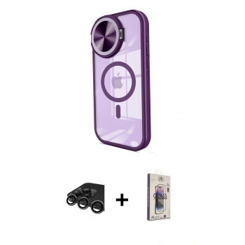MARSİLYAN™- iPhone 15 Pro Max Kılıf Kıvılcım Modern Koleksiyonu - Siyah Bilvis 3D Cam Ekran Koruyucu + Raze Metal Kamera Lens - TMGI