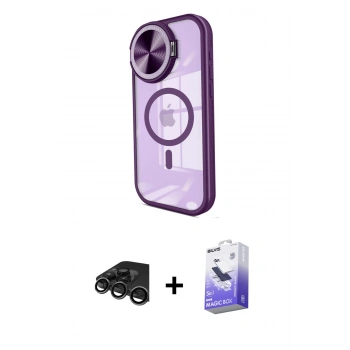 MARSİLYAN™- iPhone 15 Pro Max Kılıf Kıvılcım Modern Koleksiyonu - Siyah Bilvis 5in1 5D Magic Hayalet Cam Ekran Koruyucu + Raze Metal Kamera Lens - TMGI