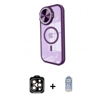 MARSİLYAN™- iPhone 15 Pro Max Kılıf Kıvılcım Modern Koleksiyonu - Siyah Joko Magic 5D Cam + PVD Metal Kamera Lens - TU
