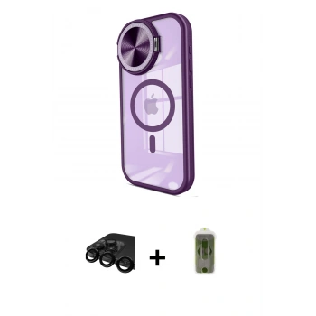 MARSİLYAN™- iPhone 15 Pro Max Kılıf Kıvılcım Modern Koleksiyonu - Siyah Joko Magic 5D Hayalet Cam + Raze Metal Kamera Lens - SH