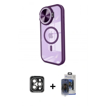 MARSİLYAN™- iPhone 15 Pro Max Kılıf Kıvılcım Modern Koleksiyonu - Siyah Vanessa Magic Cam + PVD Metal Kamera Lens - GI