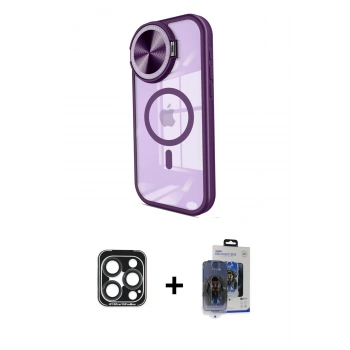 MARSİLYAN™- iPhone 15 Pro Max Kılıf Kıvılcım Modern Koleksiyonu - Siyah Vanessa Magic Cam + PVD Metal Kamera Lens - LT