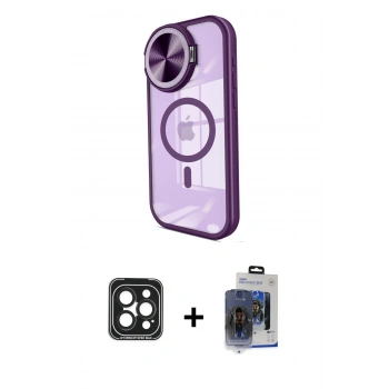 MARSİLYAN™- iPhone 15 Pro Max Kılıf Kıvılcım Modern Koleksiyonu - Siyah Vanessa Magic Cam + PVD Metal Kamera Lens - SH