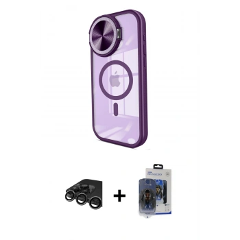 MARSİLYAN™- iPhone 15 Pro Max Kılıf Kıvılcım Modern Koleksiyonu - Siyah Vanessa Magic Cam + Raze Metal Kamera Lens - TMGI