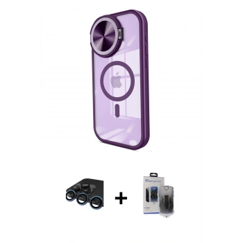 MARSİLYAN™- iPhone 15 Pro Max Kılıf Kıvılcım Modern Koleksiyonu - Siyah Vanessa Magic Hayalet Cam + Raze Metal Kamera Lens - LT
