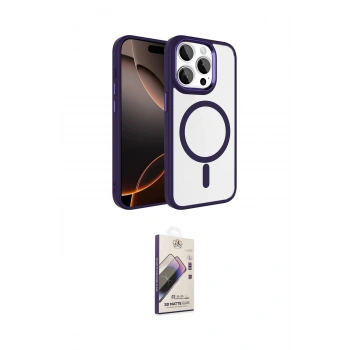 MARSİLYAN™- iPhone 15 Pro Max Kılıf Kıvılcım Prime - Siyah Bilvis 3D Mat Cam Ekran Koruyucu