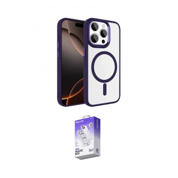 MARSİLYAN™- iPhone 15 Pro Max Kılıf Kıvılcım Prime - Siyah Bilvis 5in1 3D Magic Cam Ekran Koruyucu