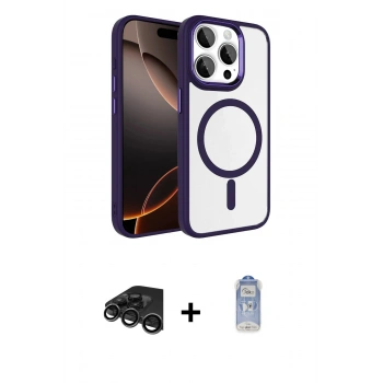 MARSİLYAN™- iPhone 15 Pro Max Kılıf Kıvılcım Prime - Siyah Joko Magic 5D Cam + Raze Metal Kamera Lens - TMGI