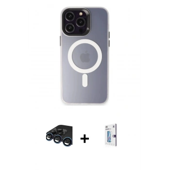 MARSİLYAN™- iPhone 15 Pro Max Kılıf Kozmos Çizgi Prime - Siyah Bilvis 0.18mm Plus Cam Ekran Koruyucu + Raze Metal Kamera Lens - LT
