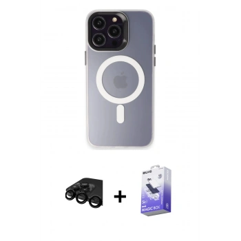 MARSİLYAN™- iPhone 15 Pro Max Kılıf Kozmos Çizgi Prime - Siyah Bilvis 5in1 5D Magic Hayalet Cam Ekran Koruyucu + Raze Metal Kamera Lens - SH