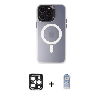 MARSİLYAN™- iPhone 15 Pro Max Kılıf Kozmos Çizgi Prime - Siyah Joko Magic 5D Cam + PVD Metal Kamera Lens - LT