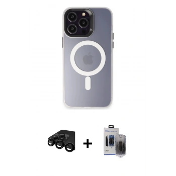 MARSİLYAN™- iPhone 15 Pro Max Kılıf Kozmos Çizgi Prime - Siyah Vanessa Magic Hayalet Cam + Raze Metal Kamera Lens - SH