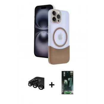 MARSİLYAN™- iPhone 15 Pro Max Kılıf Kozmos Form Özel Seri - Şeffaf 360 Full Body Arka Koruyucu + Raze Metal Kamera Lens - SH