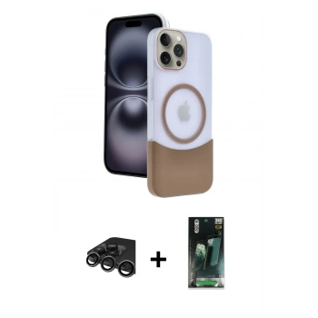 MARSİLYAN™- iPhone 15 Pro Max Kılıf Kozmos Form Özel Seri - Şeffaf 360 Full Body Arka Koruyucu + Raze Metal Kamera Lens - TMGI