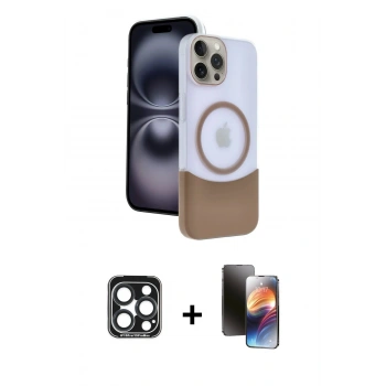 MARSİLYAN™- iPhone 15 Pro Max Kılıf Kozmos Form Özel Seri - Siyah 3D Antistatik Mat Seramik Nano Ekran Koruyucu + PVD Metal Kamera Lens - LT