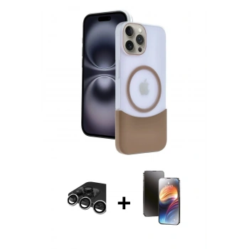 MARSİLYAN™- iPhone 15 Pro Max Kılıf Kozmos Form Özel Seri - Siyah 3D Antistatik Mat Seramik Nano Ekran Koruyucu + Raze Metal Kamera Lens - GS