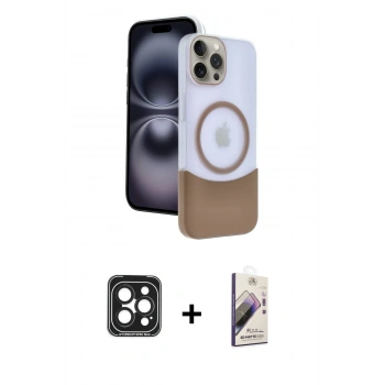 MARSİLYAN™- iPhone 15 Pro Max Kılıf Kozmos Form Özel Seri - Siyah Bilvis 3D Mat Cam Ekran Koruyucu + PVD Metal Kamera Lens - SH