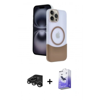 MARSİLYAN™- iPhone 15 Pro Max Kılıf Kozmos Form Özel Seri - Siyah Bilvis 5in1 5D Magic Hayalet Cam Ekran Koruyucu + Raze Metal Kamera Lens - TMGI