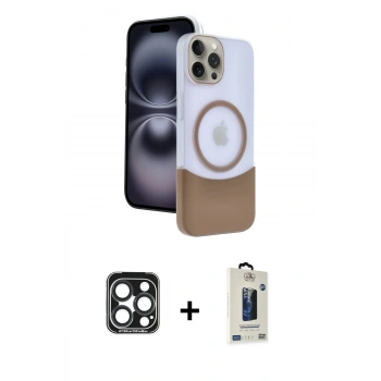 MARSİLYAN™- iPhone 15 Pro Max Kılıf Kozmos Form Özel Seri - Siyah Bilvis Hayalet Cam Ekran Koruyucu + PVD Metal Kamera Lens - LT