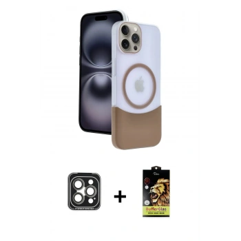 MARSİLYAN™- iPhone 15 Pro Max Kılıf Kozmos Form Özel Seri - Siyah Buffer Cam Ekran Koruyucu + PVD Metal Kamera Lens - GI