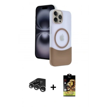 MARSİLYAN™- iPhone 15 Pro Max Kılıf Kozmos Form Özel Seri - Siyah Buffer Cam Ekran Koruyucu + Raze Metal Kamera Lens - GS