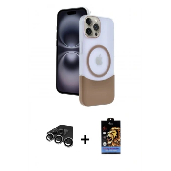 MARSİLYAN™- iPhone 15 Pro Max Kılıf Kozmos Form Özel Seri - Siyah Buffer Hayalet Cam Ekran Koruyucu + Raze Metal Kamera Lens - GS