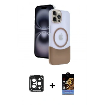 MARSİLYAN™- iPhone 15 Pro Max Kılıf Kozmos Form Özel Seri - Siyah Buffer Hayalet Cam Ekran Koruyucu + PVD Metal Kamera Lens - SH