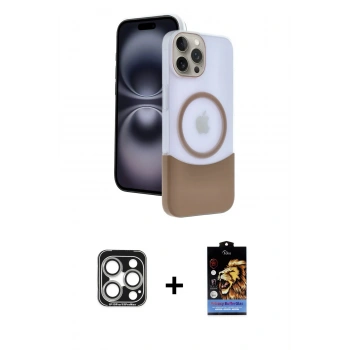 MARSİLYAN™- iPhone 15 Pro Max Kılıf Kozmos Form Özel Seri - Siyah Buffer Hayalet Cam Ekran Koruyucu + PVD Metal Kamera Lens - GS