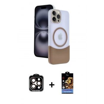 MARSİLYAN™- iPhone 15 Pro Max Kılıf Kozmos Form Özel Seri - Siyah Buffer Hayalet Cam Ekran Koruyucu + PVD Metal Kamera Lens - TU