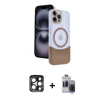 MARSİLYAN™- iPhone 15 Pro Max Kılıf Kozmos Form Özel Seri - Siyah Vanessa Magic Hayalet Cam + PVD Metal Kamera Lens - LT