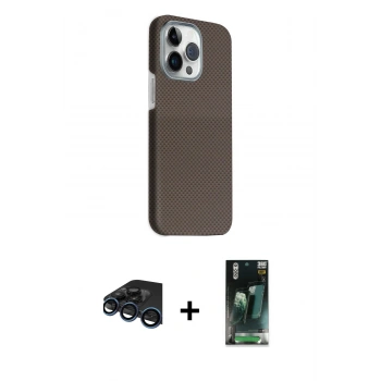 MARSİLYAN™- iPhone 15 Pro Max Kılıf Kozmos Klasik Prime - Siyah 360 Mat Full Body Arka Koruyucu + Raze Metal Kamera Lens - LT