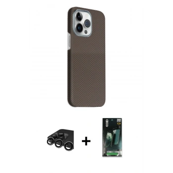 MARSİLYAN™- iPhone 15 Pro Max Kılıf Kozmos Klasik Prime - Siyah 360 Mat Full Body Arka Koruyucu + Raze Metal Kamera Lens - TMGI